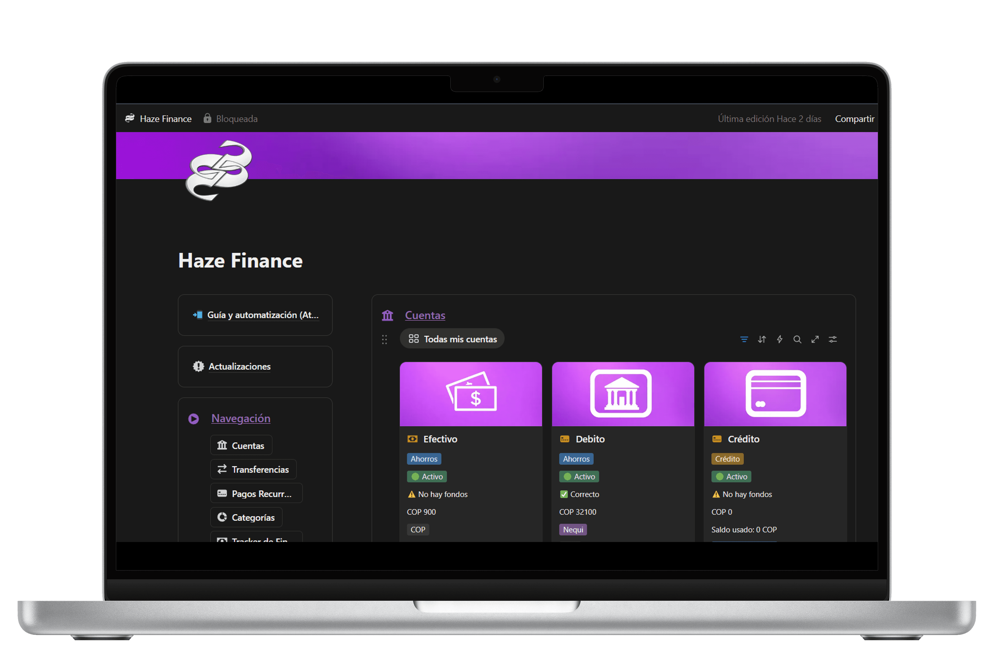 Panel de Cuentas y Balances