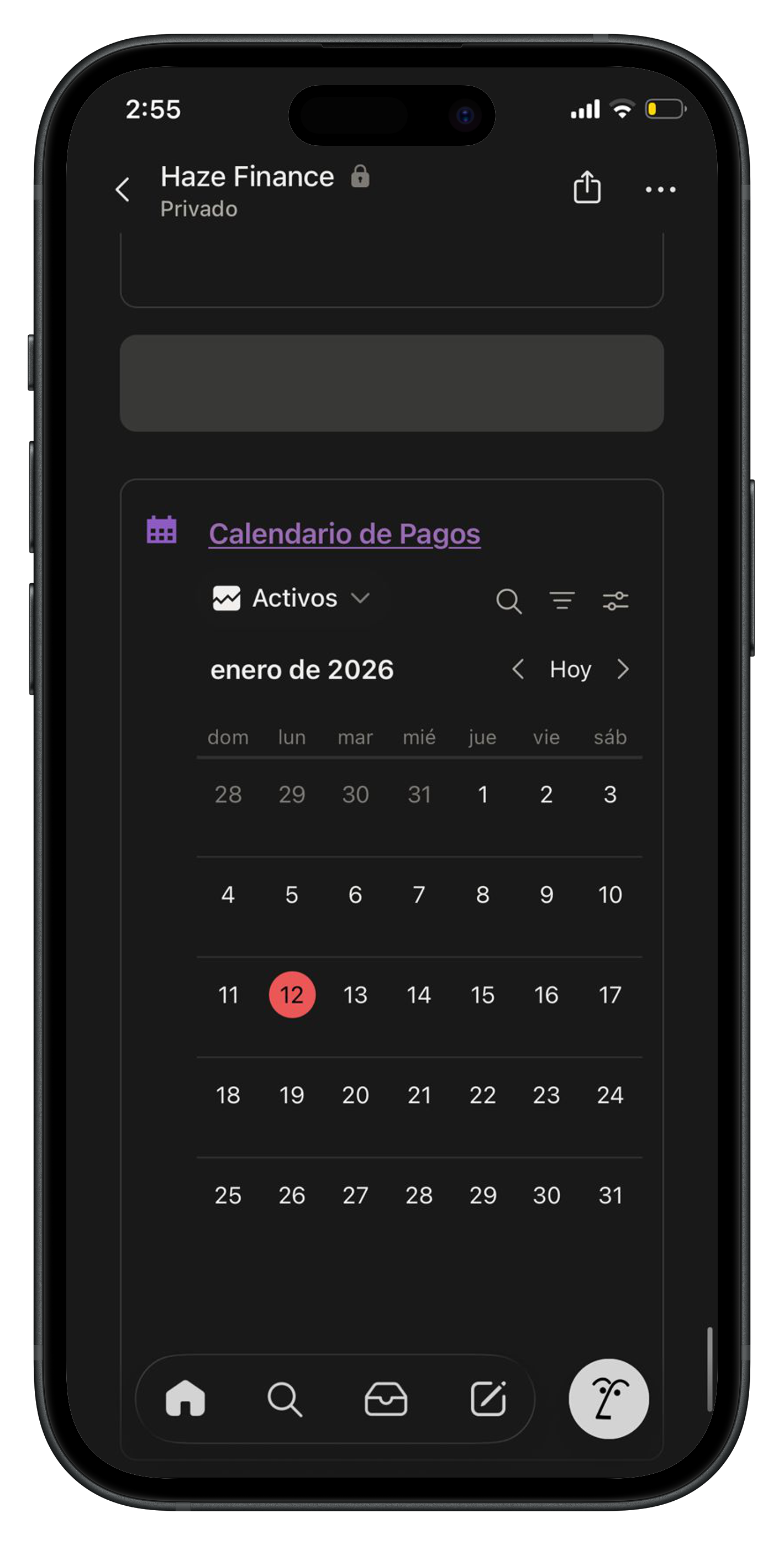 Calendario de Pagos